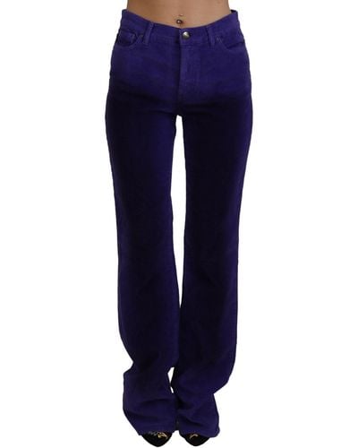 Just Cavalli Elegant Corduroy Straight Fit Pants - Blue