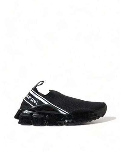 Dolce & Gabbana Sorrento Melt Sneakers In Mesh - Black