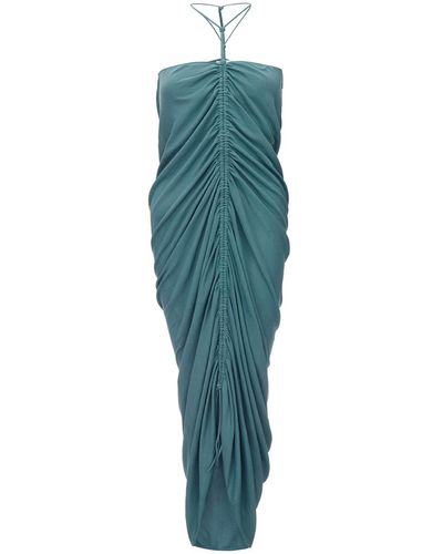 Bottega Veneta Women's Viscose and Silk Criss-Cross Long Dress with Knot - Green - Maxi Dresses