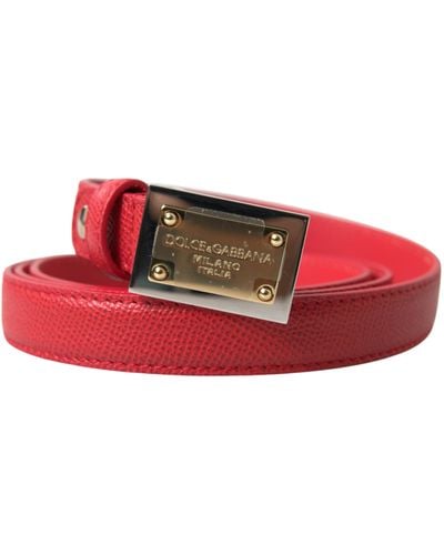 Dolce & Gabbana Elegant Leather Designer Belt - Red