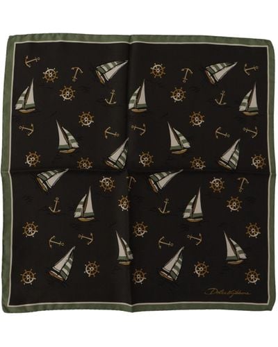 Dolce & Gabbana Printed Dg Logo Square Handkerchief - Black