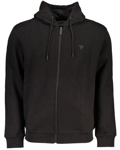 Guess Chic Fleece Hooded Zip Sweatshirt - Black