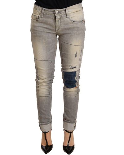 Acht Chic Slim Fit Wash Denim Jeans - Gray
