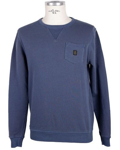 Refrigiwear Garment-Dyed Cotton Sweatshirt With Chest Pocket - Blue