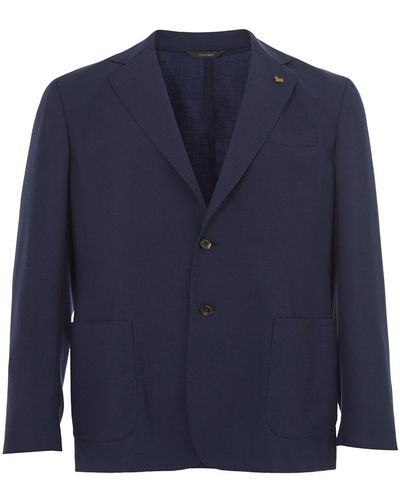 Colombo Blue Two Buttons Cashmere Jacket