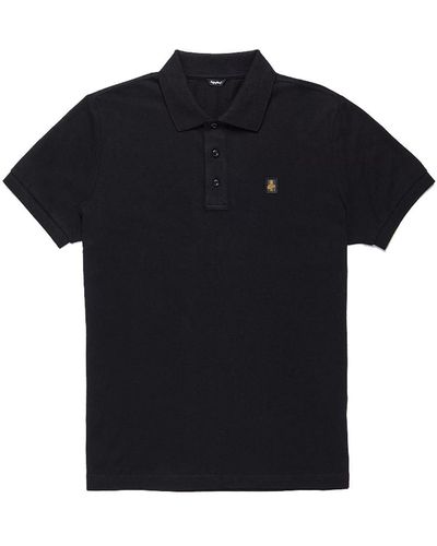 Refrigiwear Elegant Solid Color Cotton Polo Shirt - Black