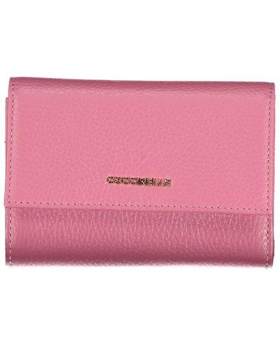 Coccinelle Elegant Leather Wallet With Multiple Compartments - Pink
