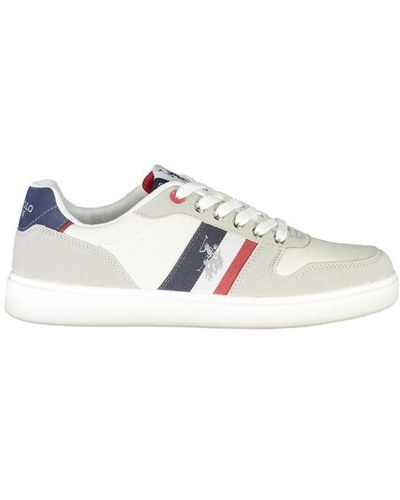 U.S. POLO ASSN. Sleek Lace-Up Sneakers With Contrast Detailing - White