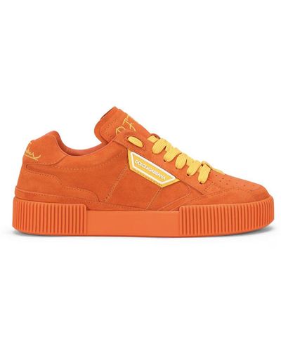 Dolce & Gabbana Orange Leather Sneaker
