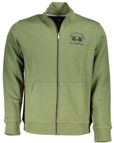 La Martina Classic Zippered Fleece Sweatshirt - Green