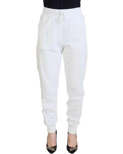 Dolce & Gabbana White Cotton Sweatpants Pants