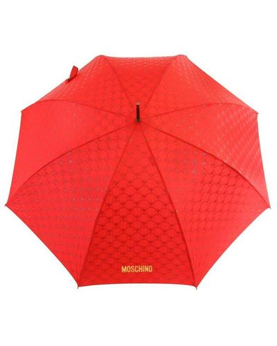 Moschino Elegant Red Umbrella With Iconic Emblem