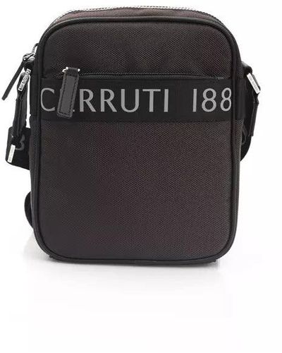 Cerruti 1881 Elegant Nylon-Leather Messenger Bag - Black