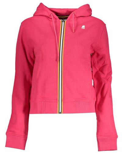 K-Way Chic Hooded Sweatshirt With Contrast Details - Pink
