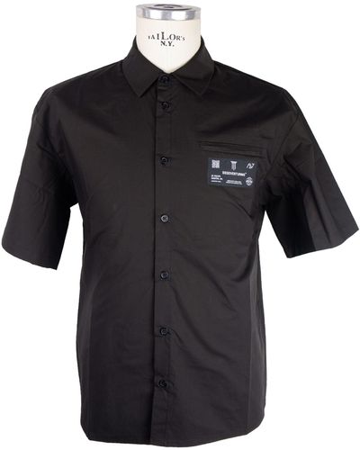 DIEGO VENTURINO Elegant Cotton Button-up Shirt - Black