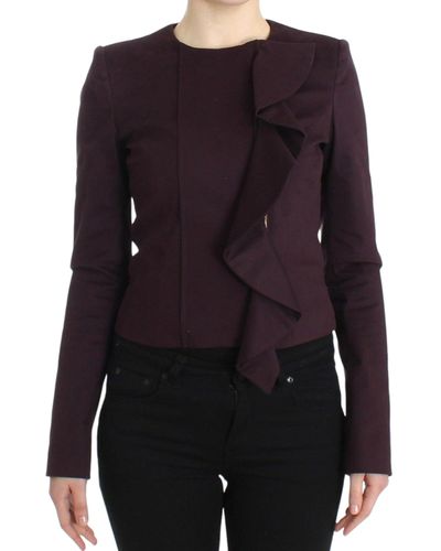 Gianfranco Ferré Ruched Jacket Coat Blazer Short - Purple