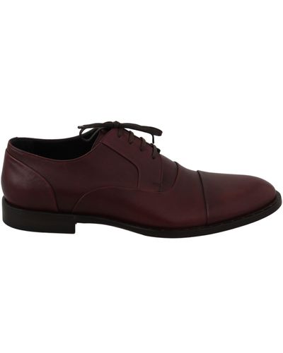 Dolce & Gabbana Dolce Gabbana Red Leather Derby Formal Shoes