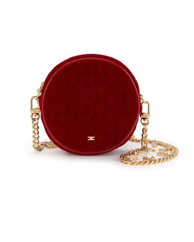 Elisabetta Franchi Velvet Handbag - Red
