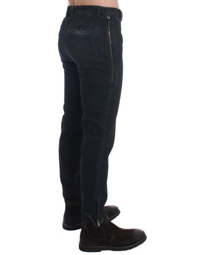CoSTUME NATIONAL Cotton Slim Denim Jeans Blue Sig17918 - Black