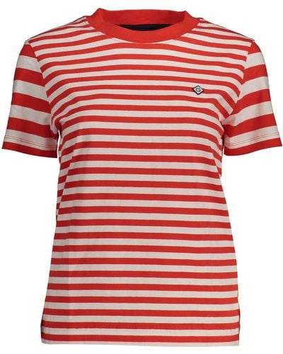 GANT Chic Organic Cotton Tee With Logo Detail - Red