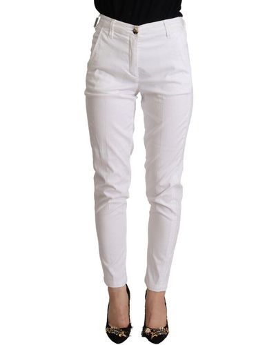 Jacob Cohen Chic Mid Waist Skinny Cropped Pants - White