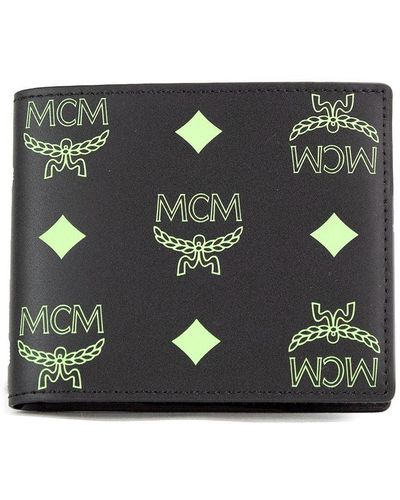 MCM Logo-Print Bifold Wallet - Black for Men