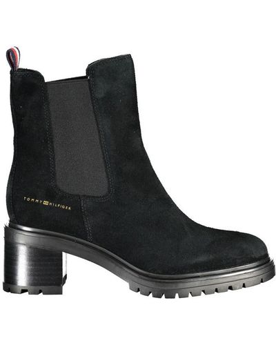 Tommy Hilfiger Chic Ankle Boots With Sleek Heel - Black