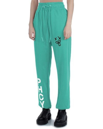 Pharmacy Industry Sporty Chic Cotton Jersey Pants - Green