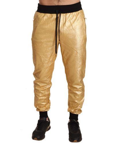 Dolce & Gabbana Gold Pig Of The Year Cotton Pants Pants - Black