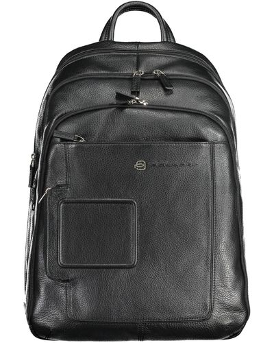 Piquadro Leather Backpack - Black