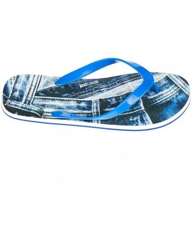 Just Cavalli Trendy Flip Flops For Men - Blue