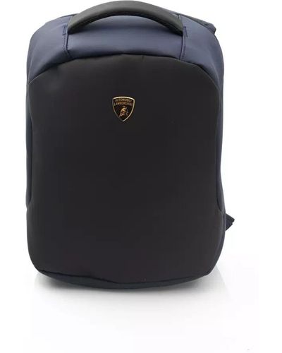 Automobili Lamborghini Sleek Backpack With Signature Logo Detail - Black