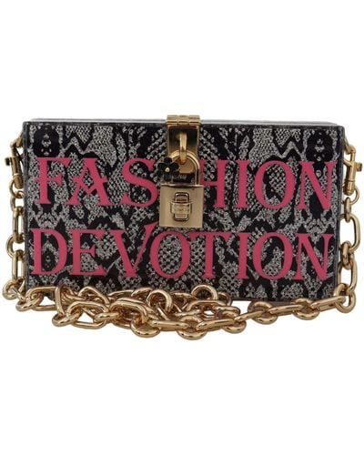 Dolce & Gabbana Resin Dolce Box Clutch With Details - Multicolor