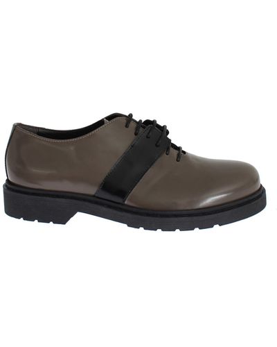 Ai_ Brown Leather Laceups Shoes - Black