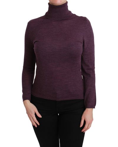 Byblos Elegant Turtleneck Wool Sweater - Purple