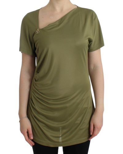 Cavalli Elegant Jersey Blouse With Accents - Green