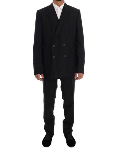 Dolce & Gabbana Elegant Wool Three-Piece Suit - Black