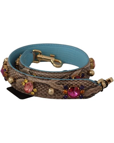 Dolce & Gabbana Elegant Python Leather Shoulder Strap Accessory - Green
