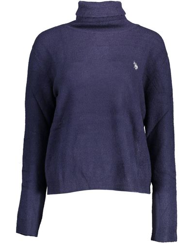 U.S. POLO ASSN. U.. Polo Assn. Chic Turtleneck Sweater With Embroidered Logo - Blue