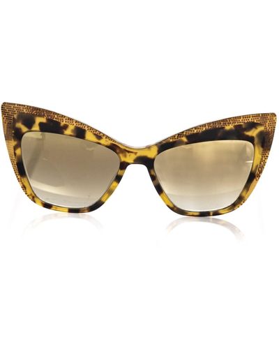 Frankie Morello Glitter-Edged Cat Eye Sunglasses - Natural