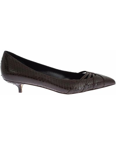 Dolce & Gabbana Brown Leather Kitten Heels Pumps Shoes - Black