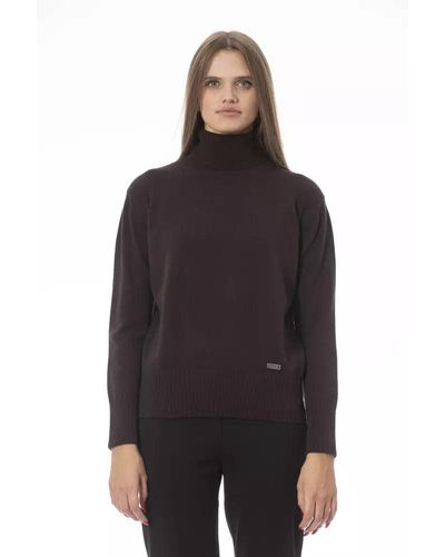 Baldinini Brown Wool Sweater - Purple