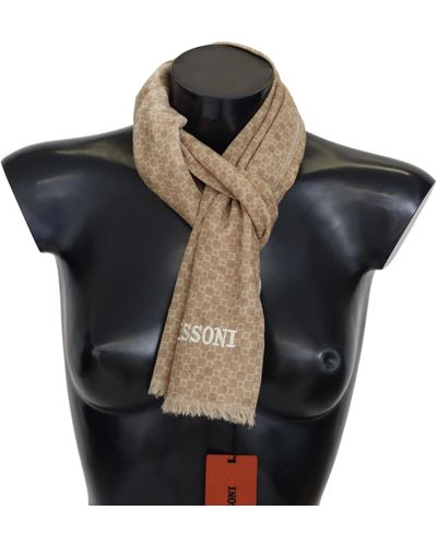 Missoni Elegant Wool Scarf With Signature Design - Black