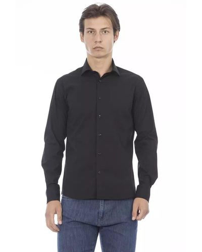 Baldinini Sleek Slim-Fit Designer Shirt - Black