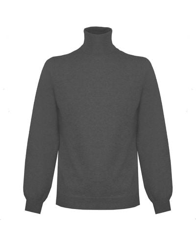 Malo Cashmere High Neck Sweatshirt - Gray