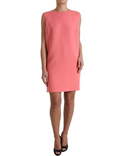 Dolce & Gabbana Virgin Wool Sleeveless Mini Dress - Pink