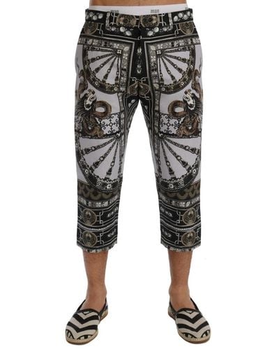 Dolce & Gabbana Dragon Print Capri Pants - Black