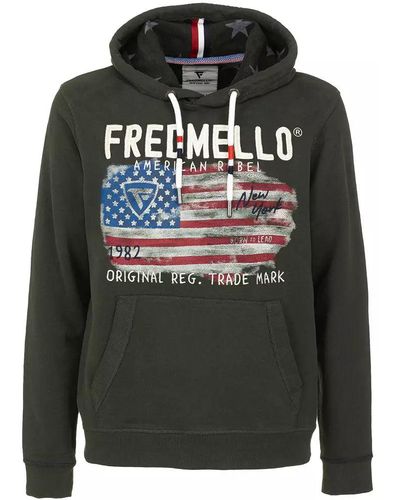 Fred Mello Dark Cotton Hooded Sweatshirt - Gray