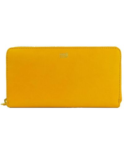 Class Roberto Cavalli Yellow Calfskin Wallet