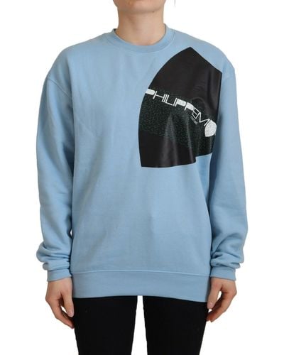Philippe Model Logo Printed Long Sleeves Sweater - Blue
